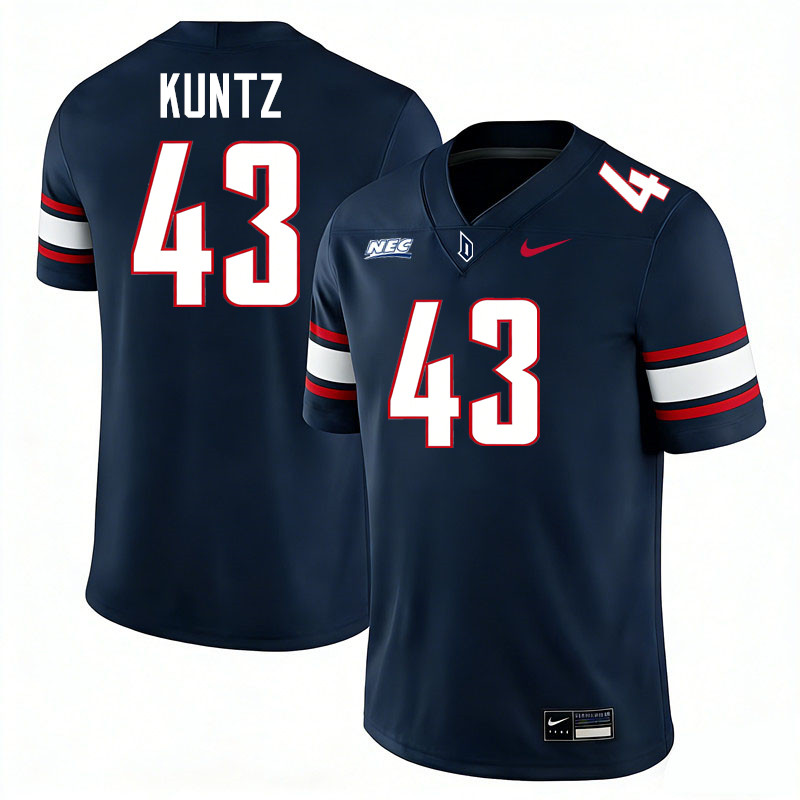 Duquesne Dukes #43 Christian Kuntz College Football Jerseys,Uniforms Stitched-Navy